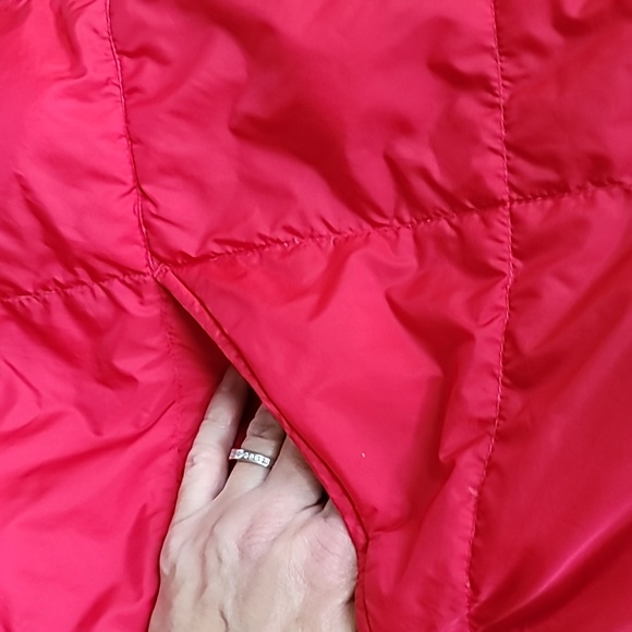 Lands End vest red down-filled Lg 42-44 mens snap closure washable - Picture 7 of 9